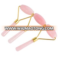 wholesale natural rose quartz facial roller set