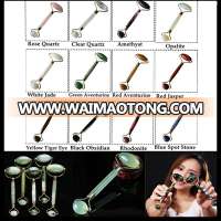 wholesale many types of natural gemstone Rose quartz facial massage jade roller