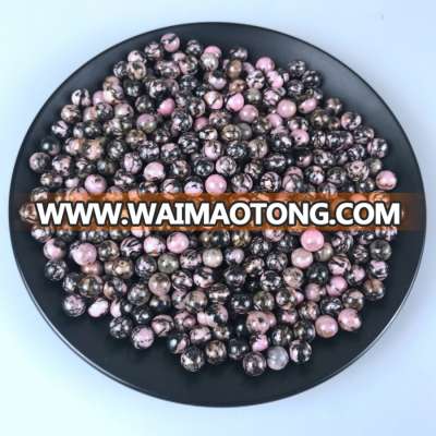 Wholesale Custom natural rhodonite stone small ball for earring stud