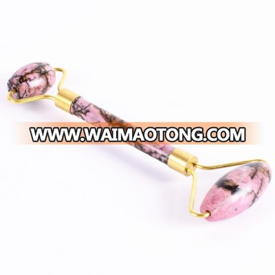 Body Massage Jade Roller Natural Rhodonite stone roller massage double head for face silim